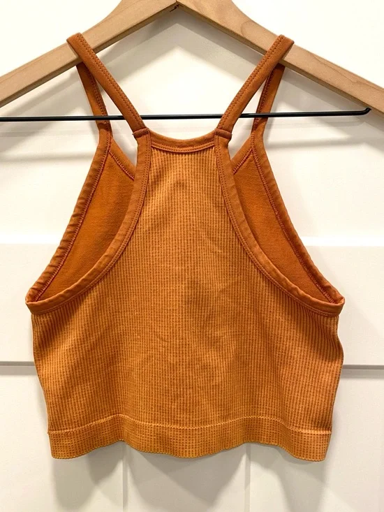 SO Women’s Cropped Seamless Ribbed Tank in Rust Orange Size Small - Picture 6 of 6